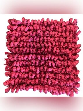 Two Cloud 9 18” Bubble and Ribbon Decorative Pillow Covers in Magenta